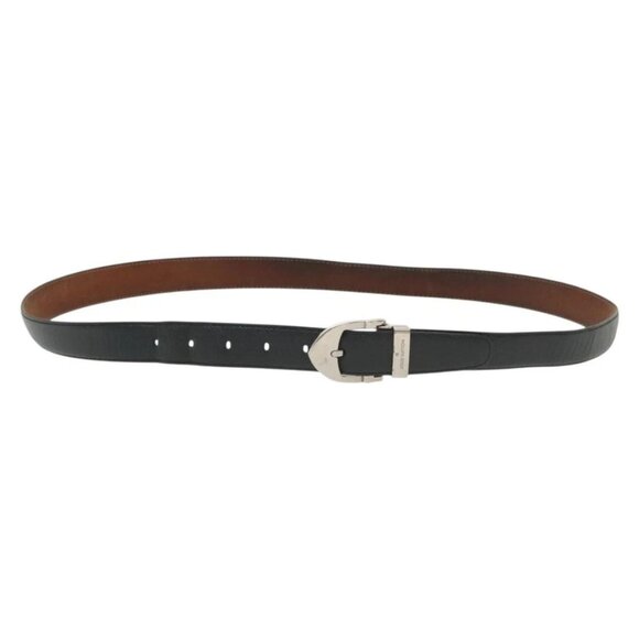 LOUIS VUITTON Taiga Ceinture Classic Belt 49.2"" Black LV Auth 138132 - Picture 1 of 10